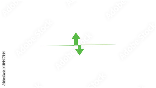 A clear visual representation displaying contrasting vertical directions with a horizontal dividing line on a clean white background.