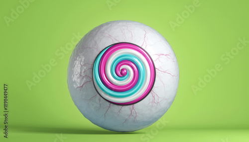 Sur Eyeball With Colorful Hypnotic Spiral Iris