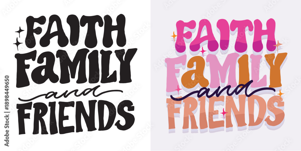 Fototapeta premium Cute hand drawn doodle lettering quote about Family. Lettering for t-shirt design, mug print, bag print, clothes fashion. 100% hand drawn vector image.