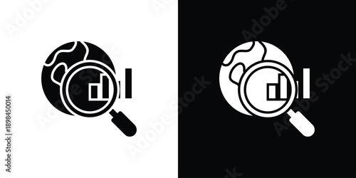 Global research Icon Sheet Black And White