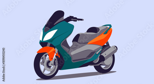 Modern Electric Scooter with Vibrant Colors and Sleek Design.