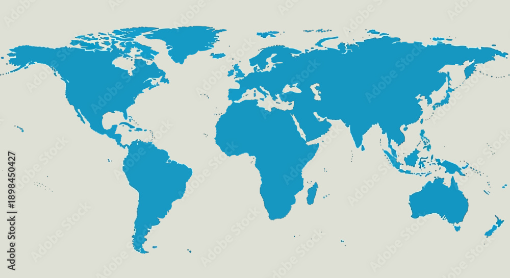 Obraz premium World map illustration on a plain background.