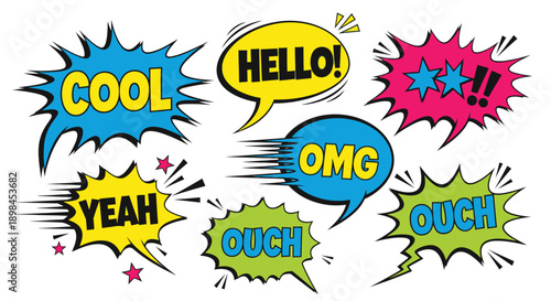 Comic speech bubbles with expressions
