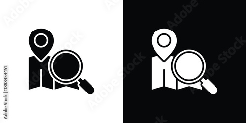 Location analysis Icon Sheet Black And White