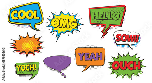 comic speech bubbles with expressions