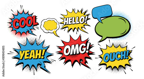 Comic speech bubbles with expressions