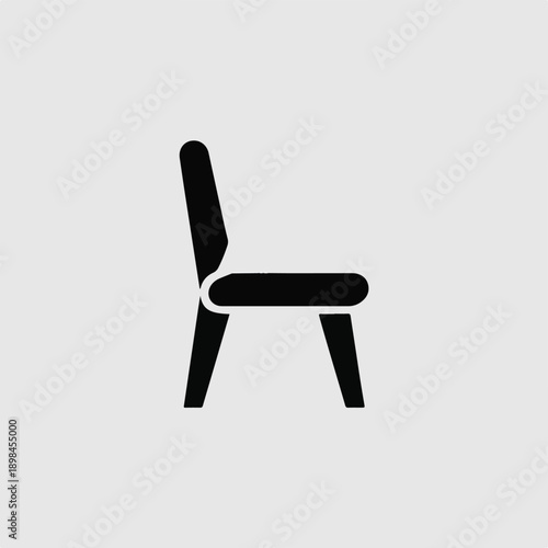 Minimalist Silhouette Icon of a Modern Upholstered Armchair.