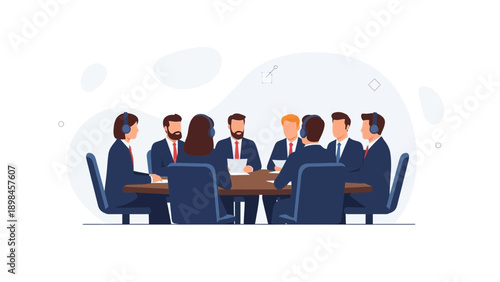 Business Meeting with Diverse Team in Modern Office