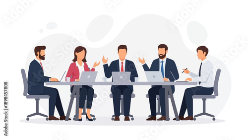 Business Meeting With Diverse Professionals Discussing Ideas Around a Conference Table