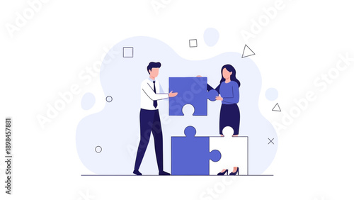 Teamwork Collaboration Business Partnership Puzzle Solution