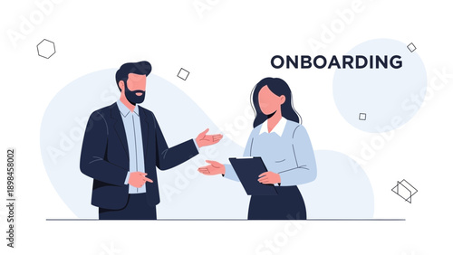 Business Onboarding: Manager Welcoming New Employee to Company