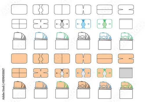 シンプルフラットな湿布のイラストセット