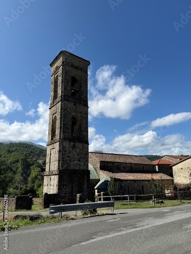 Historic Stone Bell Tower in Rural Tuscany