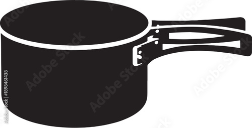 Hiking Cooking Pot with Folding Handle Silhouette