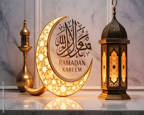 Wallpaper Mural Ramadan Kareem Background – Crescent, Lanterns & Stars Torontodigital.ca