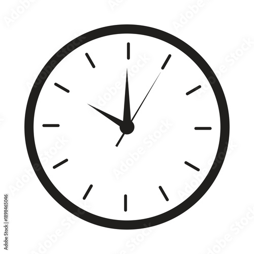 Minimalist analog clock displaying ten past ten, round timepiece