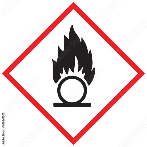 Oxidizing symbol warning vector illustrations Art