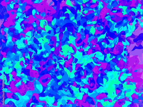 ネオン調ブルー×マゼンタ配色の抽象カモフラージュ風パターン背景 有機的形状が重なるビビッド迷彩テクスチャ ベクター非透過素材/Neon Blue and Magenta Abstract Camouflage Pattern Background with Organic Shapes Vibrant Vector Texture Non Transparent

