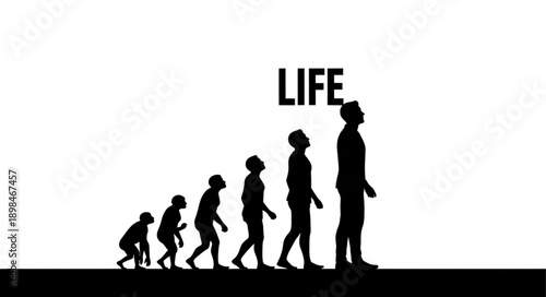 Human evolution concept showing progression towards modern man.