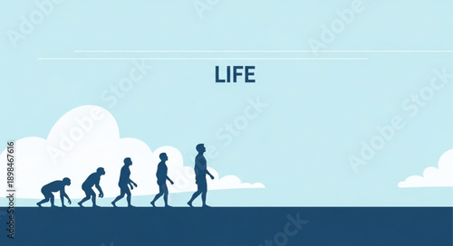 Human Evolution Life Cycle Progression.