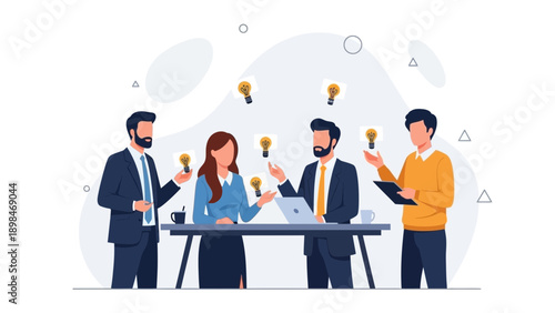 Business Team Brainstorming Ideas and Innovation Concept