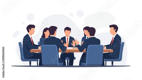 Business meeting with diverse team discussing plans around a conference table