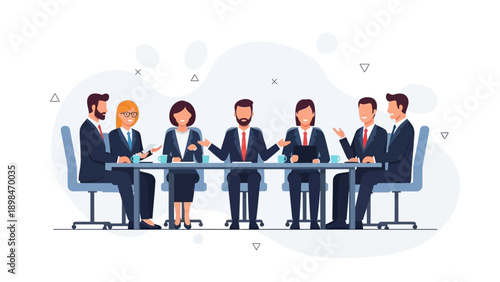 Diverse business team in a modern meeting room discussing strategy