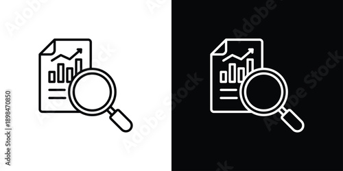 Market research Icon Sheet Black And White