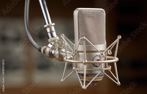 Symbolizing the retirement of a long-standing anime voice actor through a microphone fading into the background