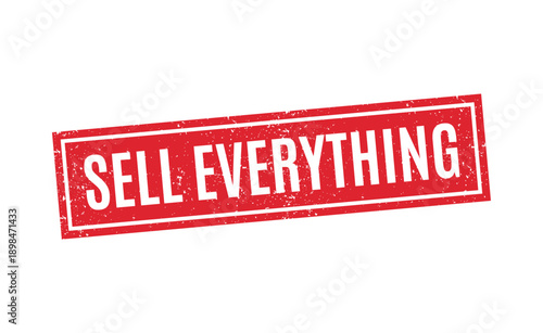 Sell everything rubber stamp icon with distressed texture for retail and business sale