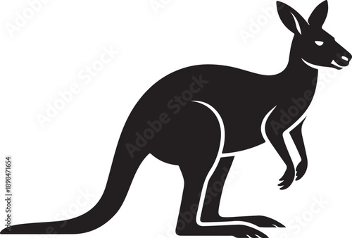 kangaroo silhouette, kangaroo icon vector illustration, kangaroo 