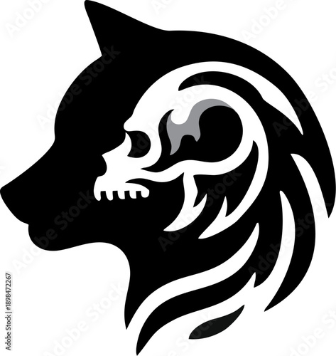 Wolf Skull Tattoo Silhouette.eps