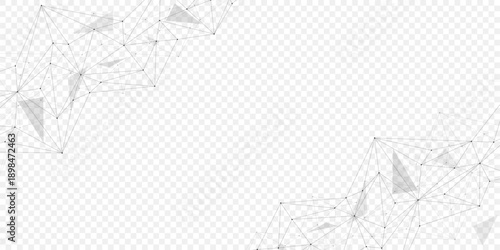 Global network connection website header or banner design. Abstract background with connecting dots and lines. Global business. Social network communication. Internet technology. Vector illustration