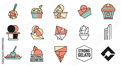 Colorful Gelato Icons in Various Designs.