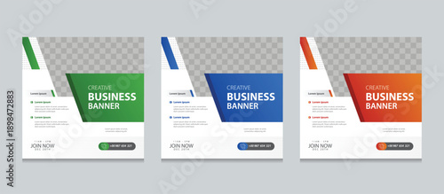 Set of creative and modern web banner design template. Suitable for social media post, instagram story post and web marketing ads. vector illustration for editable with Space to add pictures.