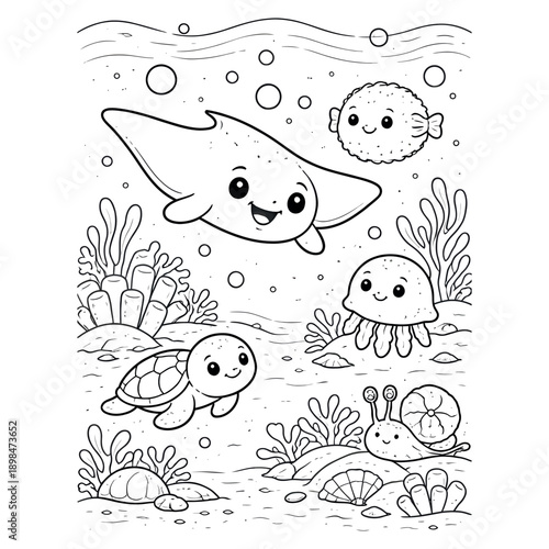 Friendly Deep Sea Angler Fish Coloring Page for Kids