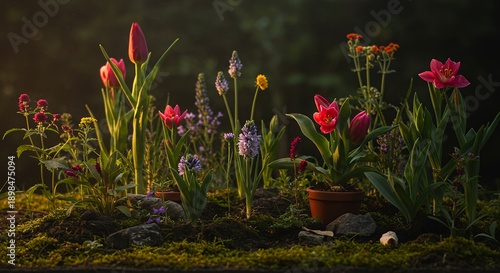 Colorful Flowers in a Garden