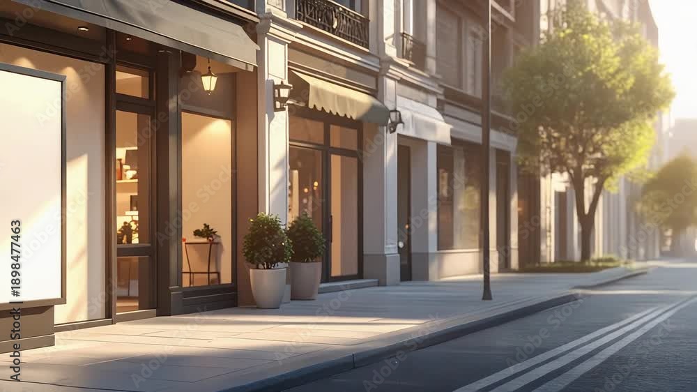 custom made wallpaper toronto digital夜の街並みに溶け込む店舗前の白く発光する広告看板風景