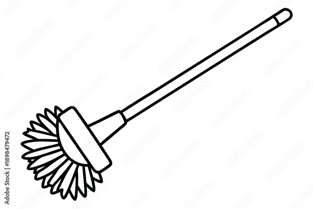 Naklejka premium toilet brush line art silhouette vector illustration