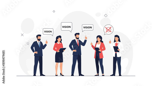 Business Team Discussing Vision and Strategy with Ideas