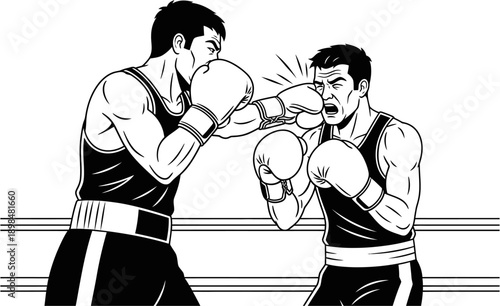 boxer fight with boxing gloves