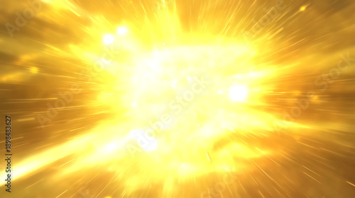 Bright and Glowing Explosion of Radiant Light in a Cosmic Space Background with Dynamic Energy Effects