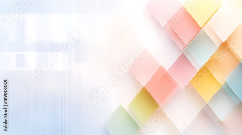 Soft Pastel Geometric Shapes on Light Background for Contemporary Design and Creative Projects