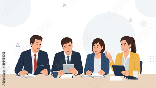 Diverse Business Team Collaborating in a Meeting, Discussing Ideas