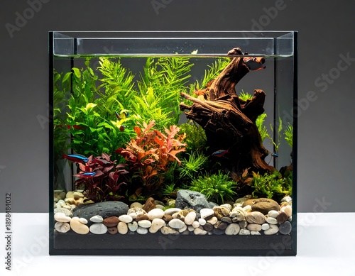 Wallpaper Mural Small Aquarium with Plants and Decorations. Torontodigital.ca