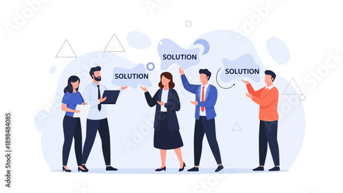 Teamwork, collaboration, and finding solutions in business meetings