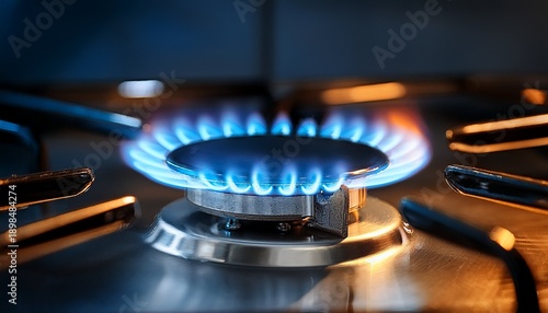 gas burner igniting blue flame on stove