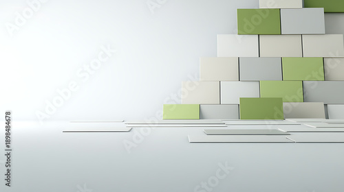 Modern Minimalist Background with Geometric Shapes in Soft Colors for Creative Design Projects