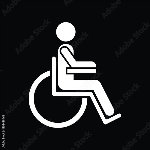Access Symbol, access sign. Access icon, Wheelchair Symbol, disability, handicap,  white pictogram