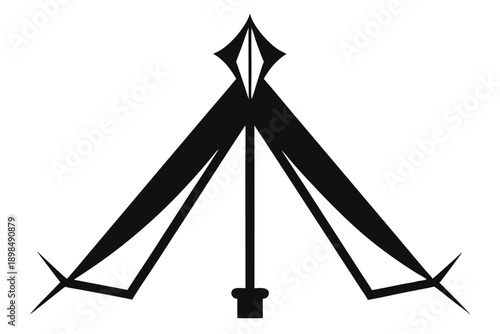tent peg line art silhouette vector illustration